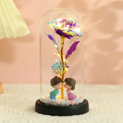 Wieczna róża LED w szklanej kopule – idealny prezent na Walentynki i inne okazje