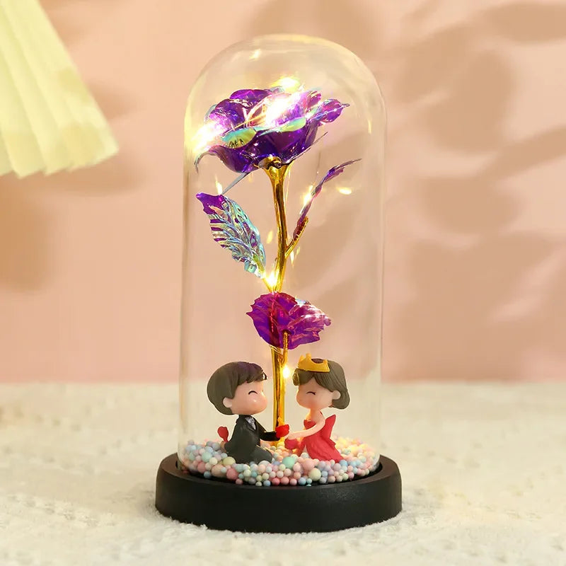 Wieczna róża LED w szklanej kopule – idealny prezent na Walentynki i inne okazje