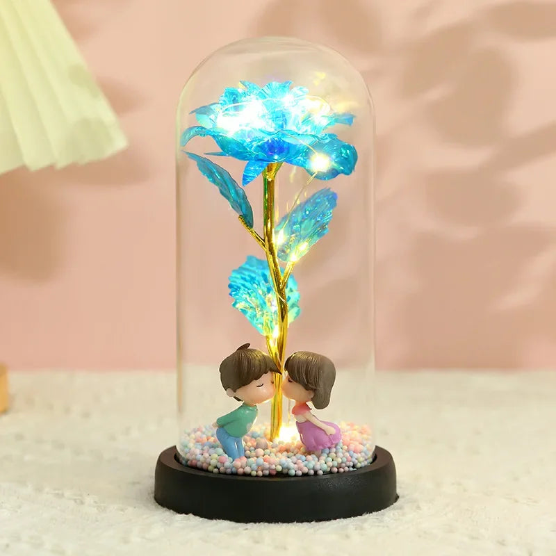 Wieczna róża LED w szklanej kopule – idealny prezent na Walentynki i inne okazje