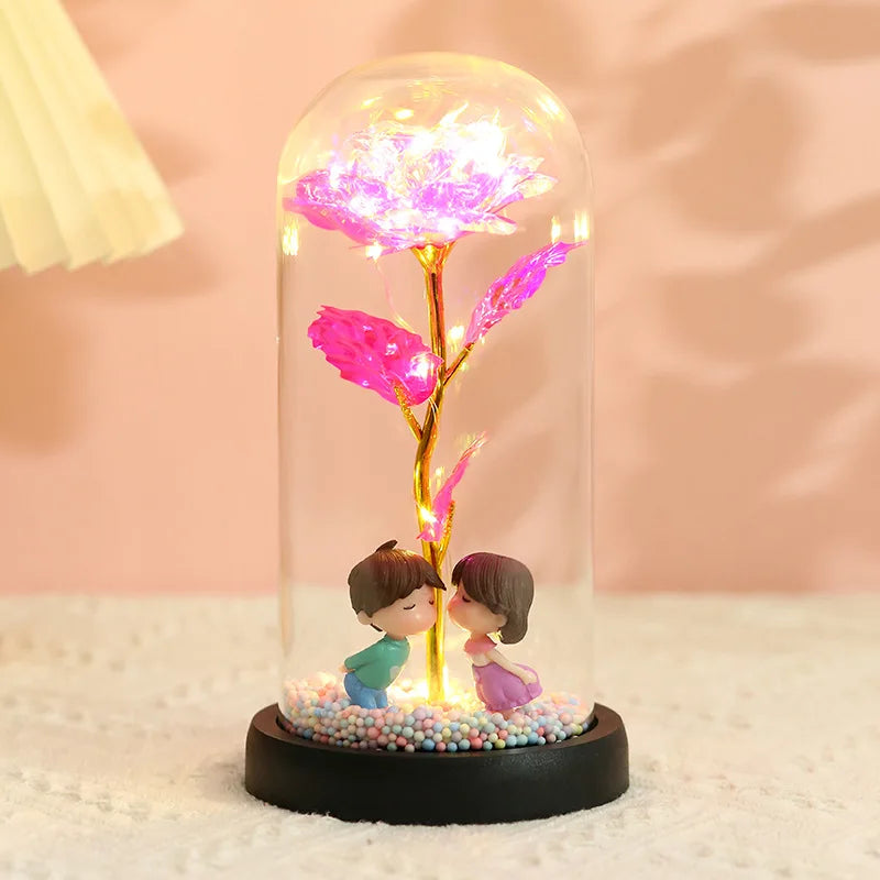 Wieczna róża LED w szklanej kopule – idealny prezent na Walentynki i inne okazje